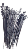 Mounting Hole Cable Ties 100 Pack 8 Inch 50 Lbs, Nail Screw Wire Hole Zip Tie (100, Black)