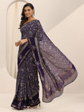 Libas Women8 Georgette Sarees (16249_Purple)