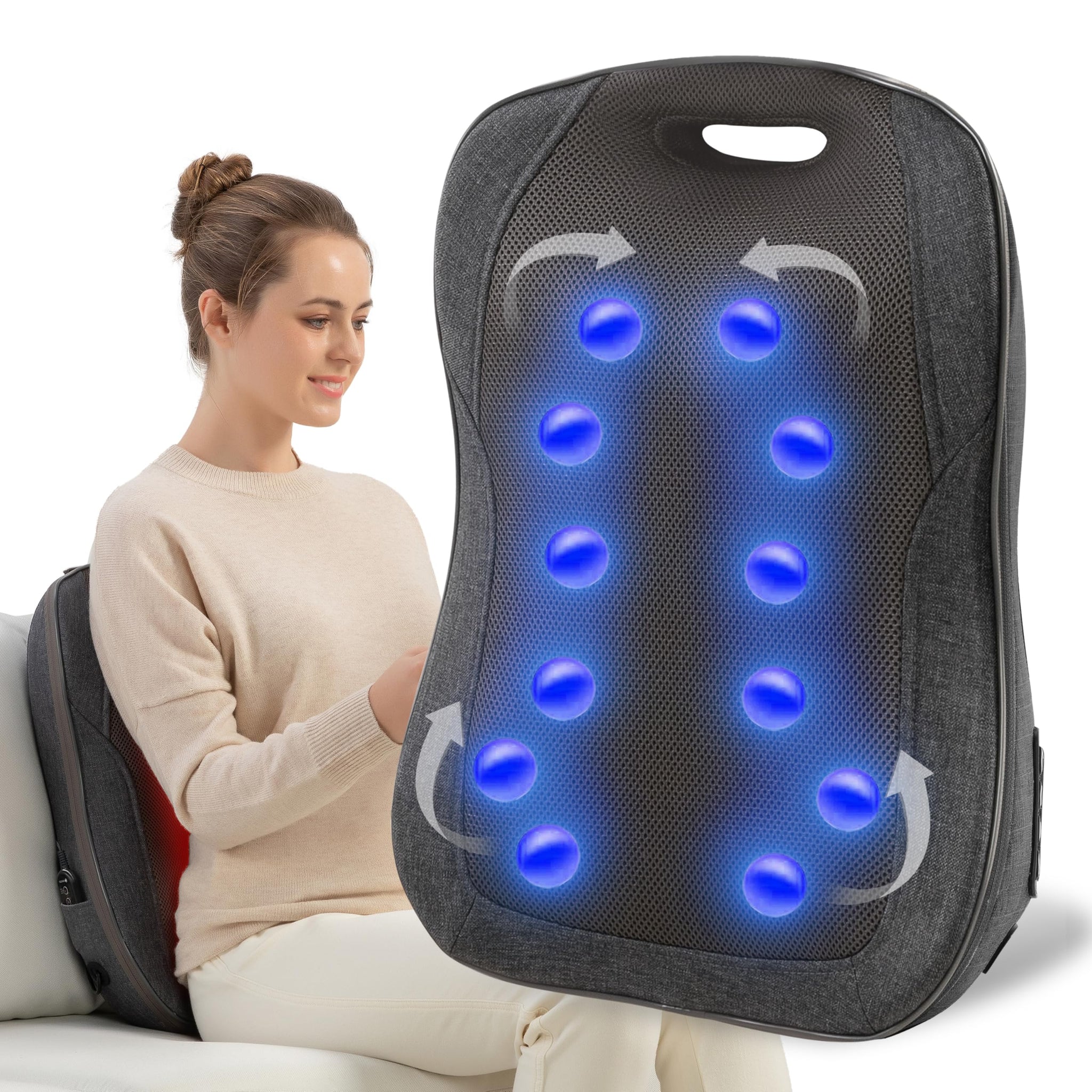 CooCoCo FSA HSA Eligible Shiatsu Back Massager with Heat, Mothers Day Gifts for Mom, Gifts for Dad Men, Portable Massage Chair P