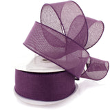 HairBow Center LLC Ribbon Traditions 2.5inch Wired Burlap Ribbon Rustic Plum 25 Yards