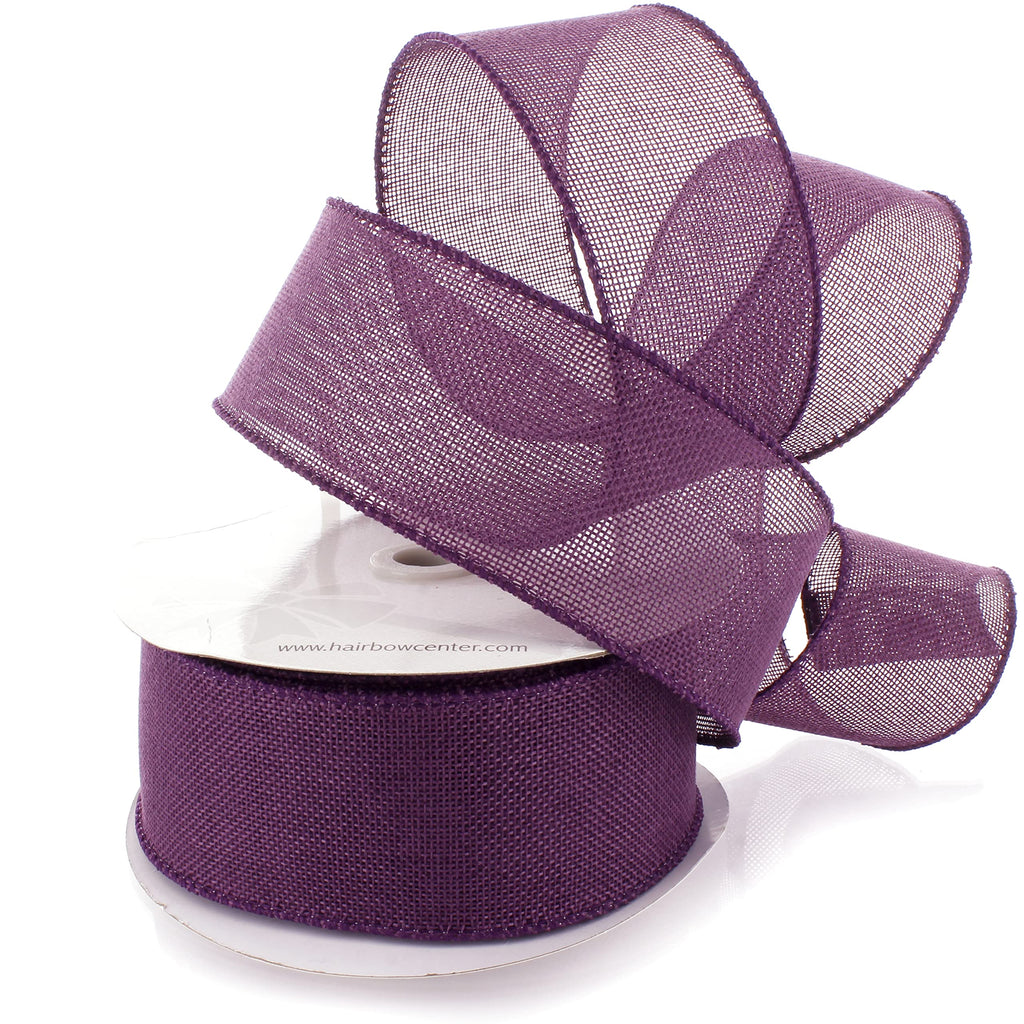 Rustic Looking Ribbon Ribbon Traditions 2.5 Wired Burlap Ribbon Rustic Plum 10 Yards ...