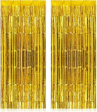 TOTAFAM 2 Pack Fringe Curtains Backdrops, Foil Fringe Curtains, Door Streamers for Birthday Wedding Bridal Shower Holiday Gradua