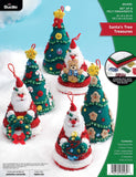 Bucilla Felt Applique 6 Piece Ornament Making Kit, Santas Tree Treasures, Perfect for DIY Arts and Crafts, 89489E