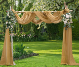 Warm Home Designs Wedding Arch Draping Fabric Bundle - 2 x 288 Inch (24 Feet) Scarves in Caramel Gold Fabric for Wedding Ceremon