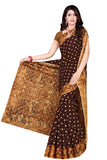 Tamaira Fashion Womens Plain Weave Pure Cotton Saree Without Blouse Piece(2355_Dark Chocolate)