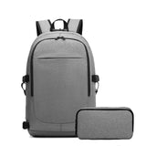 Varietyathletics 19 Laptop Backpack and Organizer Case Set USB Headset Port AntiTheft Waterproof Travel Work College (Grey)