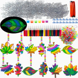30 Sets Fall Leaf Suncatchers Keychains Craft Kits Diy Window Suncatchers Crafts Kits Fall Arts and Crafts Activities Maple Leaf