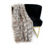 Plutus Light Brown Wild Rabbit Faux Fur Luxury Throw Blanket 60In X 90In