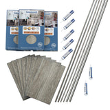 Palisade 25.6 in. x 14.8 in. Interlocking Vinyl Tile Shower and Tub Surround Kit in Grecian Earth