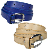 Queery WomenS Pu Leather Belt (Blue, Beige)