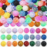 Sasylvia 80 Pcs 20mm Chunk Bubblegum Beads for Pens, Colorful Rhinestone Beads Sequin Disco Ball for Pen Jewelry Bracelet Neckla