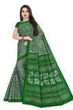 TAMAIRA FASHION Womens Plain Weave Pure Cotton Saree Without Blouse Piece(1654_ParrotGreen&DarkGreen)