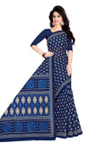 Tamaira Fashion Womens Plain Weave Pure Cotton Saree Without Blouse Piece(2372_Indigoblue)