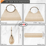 Adisa Women Girls Clutch Bag Purse Handbag Wedding Bridal (Gold),Gold,,B09THLTDZZ