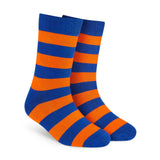 Dynamocks MenS And WomenS Combed Cotton Crew Length Socks (Bold Stripes 1.0, Multicolour, Free Size) (Bold Stripes 4.0 (Orange