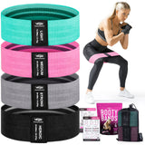 Resistance Bands for Working Out with Workout Bands Guide. 4 Booty Bands for Women Men Fabric Elastic Bands for Exercise Bands R