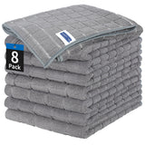 HOMERHYME Kitchen Towels, 8 Pack Microfiber Cleaning Cloth, 25'' x 15'' Dish Towels, 270 GSM Checkered AllPurpose Reusable Lint