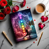 Mr Kraft Handcrafted A5 120 Gsm White Paper Premium Meditaion 8 Chakras Uv Print Diary Leather Journal With Unique Uv Print Writ