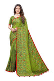 Gosriki Women'S Jute Silk Saree With Blouse Piece (Jutibai Light Green_Light Green),Light Green,,B095W9MMMP