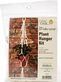 SOLID OAK MACRAME PLNT HNGR KT 4 RINGS
