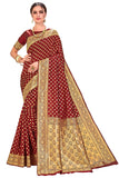 Glory Sarees Womens Jacquard Silk Blend Saree (kara128_Maroon