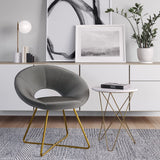 Simplihome Barrett 24 Inch Wide Mid Century Modern Accent Chair In Grey Velvet Fabric, For The Living And Family Room