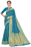 Glory Sarees Womens Banarasi Silk Saree With Blouse Piece (Firozi)