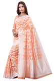 Glory Sarees Womens Banarasi Artificial Silk Saree With Blouse Piece (kara124-peach_Peach)