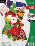 Bucilla, Santas Peppermint Express, Felt Applique 18 Stocking Making Kit, Perfect for DIY Arts and Crafts, 89611E