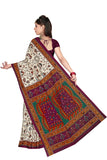 Tamaira Fashion Womens Plain Weave Pure Cotton Saree Without Blouse Piece(1560_Beige&Magenta)