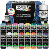 Pouring Masters 16-Color Ready-to-Pour Acrylic Pouring Paint Set, with Silicone Oil & Gloss Medium, 8oz Bottles for Canvas & Cra