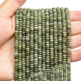 BONNY BOXX 1 Strand (150PCs) Natural 2 * 4mm Canadian Jade Rondelle Beads, Natural Abacus Disk Stone Beads Loose Spacer Gemstone