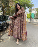 Gosriki Women'S Rayon Viscose Anarkali Printed Kurta With Palazzo & Dupatta (Kahini Multi-Gs_S_Multicolor_Small),Multicolour,,B0F91219S9