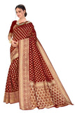 Glory Sarees Womens Jacquard Art Silk Kanchipuram Saree (Kara115Maroon_Maroon)