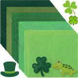 Peryiter 150 Pcs Green Felt Fabric Sheets Bulk for St. Patrick's Day Crafts 6 x 6 Inch 1.4 mm Thick Stiff Felt Sheets Square Ass