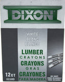 Dixon 52300 Lumber Crayons, 4 1/2 x 1/2, White, Dozen