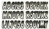 Hardline Products Series 200 Factory Matched 3-Inch Boat & PWC Registration Number Kit, White/Black - WHBKG200