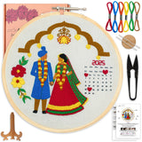 Picknmake Diy Hand Embroidery Kit For Beginners & Adults | Wedding Calendar Kit With Printed Fabric, Frame, Threads & Tools | Un