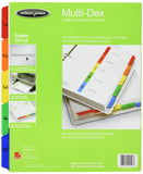 Wilson Jones MultiDex Index Dividers, 5 Tabs, for 8.5 x 11 Inch Sheets, Multicolored Tabs Numbered in Black (W90503B)