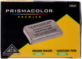 Prismacolor Eraser, Kneaded Rubber Eraser Large, Grey, 12 Pack