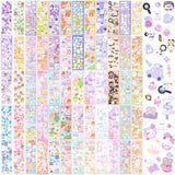HINZIC 60 Sheets Korean Stickers Kpop Deco Stickers for Photocard Self Adhesive Colorful Stickers Cute Korean Stickers with Rabb