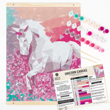 Horizon Group USA Paint By Numbers, DIY Painting Kit, Geometric Unicorn Cloth Canvas, 16 x 20, Includes Wooden Frame & Pai