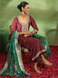 Libas Women'S Silk Blend Kurta Set (49271 Maroon 2Xl