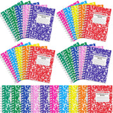 Fainne 50 Pack Mini Spiral Composition Notebooks Bulk 3.4 x 4.5 Inch Pocket Memo Pads Multicolor Marble Small Spiral Pads 80 Pag