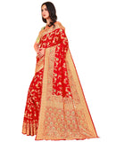 Glory Sarees Womens Banarasi Silk Saree With Blouse Piece (Kara164_Red)