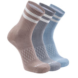 Linton Taylor Unisex Bamboo Crew Socks For Men & Women Classic Retro Striped, Breathable, Cushioned, OdorFree 3Pack | Size U