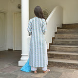 Anni Designer Women'S Cotton Blend Printed Straight Kurta With Pant & Dupatta Pack Of 2 (Combo-Chhapa-Pink-April-Sky Blue_L_Multi_Large),Multicolour,L,,,