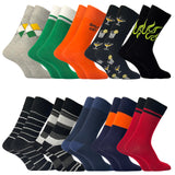 Trazo 10 Pair Crew/Calf Length Socks For Men | Full Length | Odour Free, Multicolor, Pack Of 10, Free Size