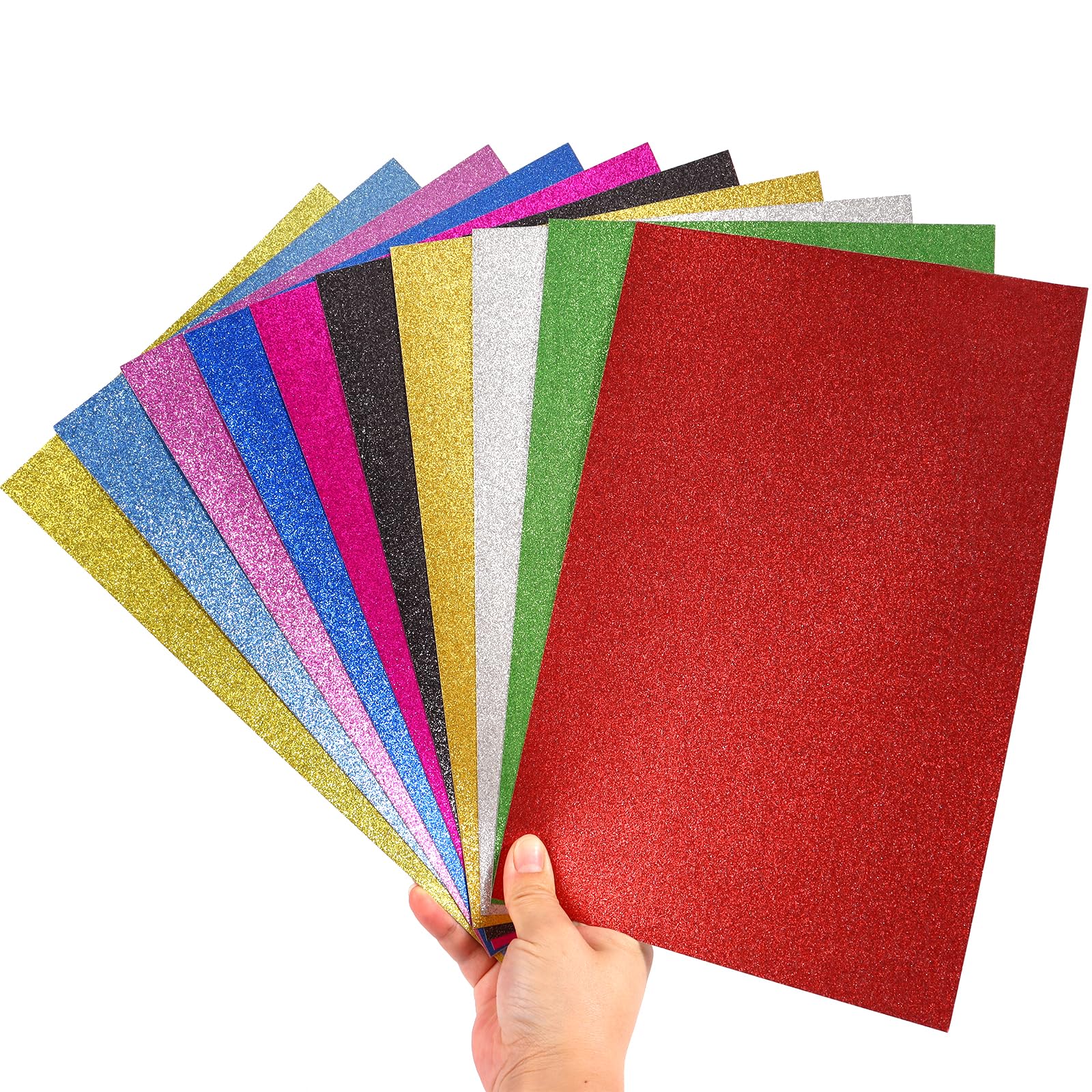 10 Sheets Glitter Decorative Cardstock Paper 30 X 20cm A4 Paper for Card DIY Crafts Card Scrapbook Decoration for New Year Thank