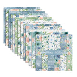 GLKTOPO 12 x 12 DoubleSided Watercolor Floral Cardstock, 24 Sheets Spring Pink/Blue Rose Scrapbook Paper, Premium Printed D
